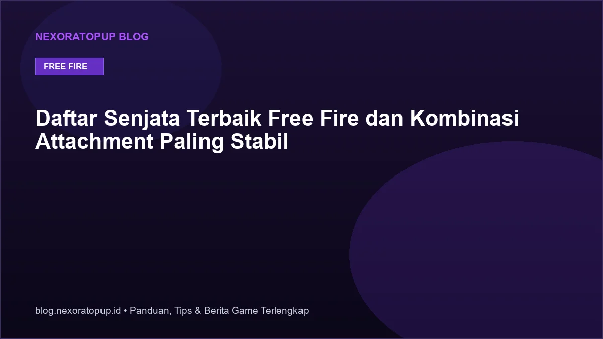 Kartu judul: Daftar Senjata Terbaik Free Fire dan Kombinasi Attachment Paling Stabil - NexoraTopup
